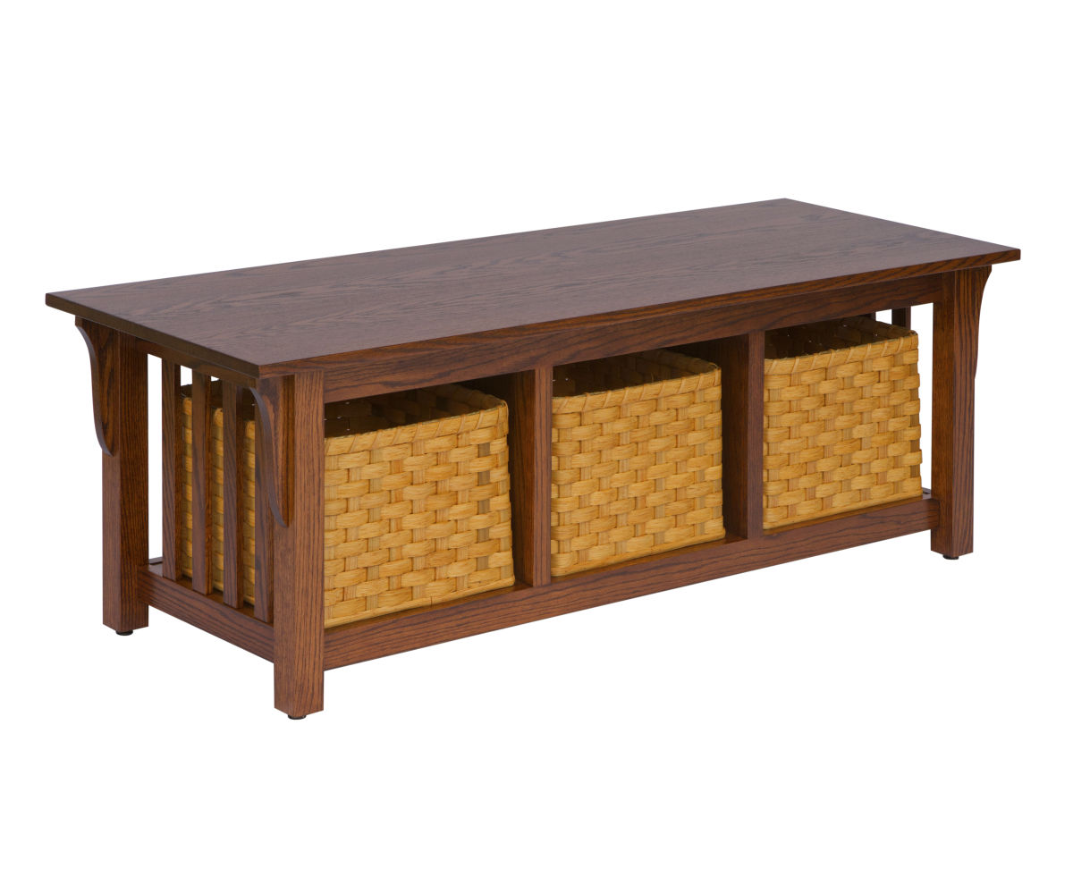 3 Basket Mission Bench or Coffee Table • TC Amish Home