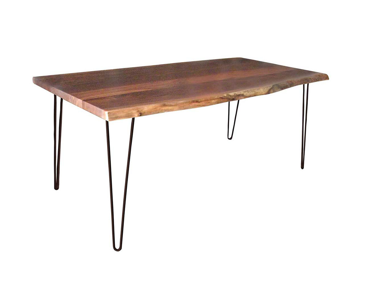 Live Edge Dining Table with Hairpin Base • TC Amish Home
