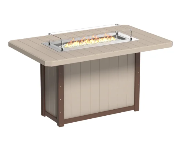 Lumin Fire Table 79" Rectangular - Bar Height